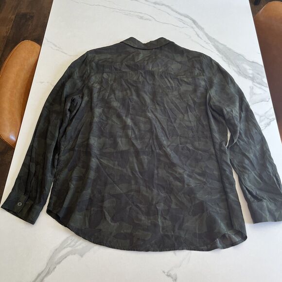 Mint Velvet Camouflage Blouse Top Green Long Sleeve Button Up Women's Size UK 14 - Picture 14 of 16